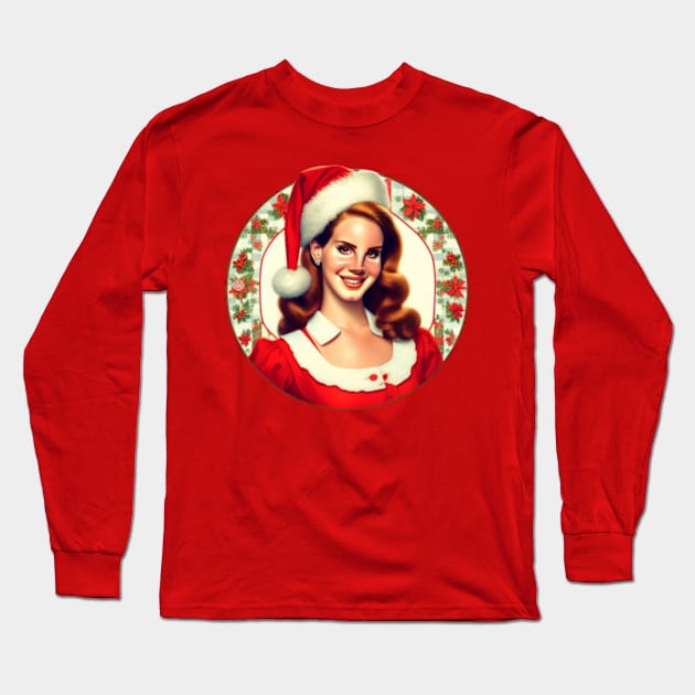 Lana Del Rey - Christmas Long Sleeve T-Shirt by Tiger Mountain Design Co.
